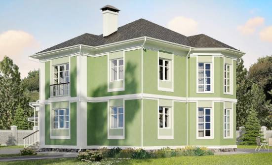 170-001-Л Проект двухэтажного дома, гараж, компактный дом из теплоблока | Проекты домов от House Expert