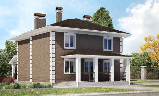 185-002-П Проект двухэтажного дома, небольшой дом из бризолита | Проекты домов от House Expert