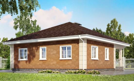 100-001-Л Проект одноэтажного дома, недорогой домик из бризолита | Проекты одноэтажных домов от House Expert