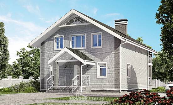 150-007-П Проект двухэтажного дома мансардный этаж, скромный коттедж из керамзитобетонных блоков | Проекты домов от House Expert