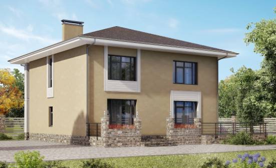 180-015-Л Проект двухэтажного дома, компактный домик из блока | Проекты домов от House Expert
