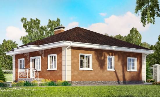 100-001-Л Проект одноэтажного дома, недорогой домик из бризолита | Проекты домов от House Expert