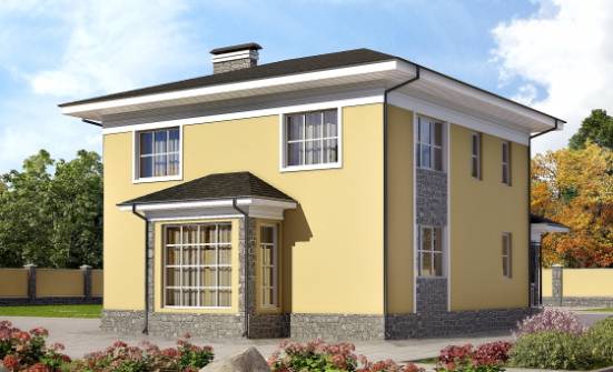 155-011-Л Проект двухэтажного дома, небольшой дом из пеноблока | Проекты домов от House Expert