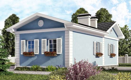 090-004-П Проект одноэтажного дома, бюджетный загородный дом из газосиликатных блоков | Проекты одноэтажных домов от House Expert