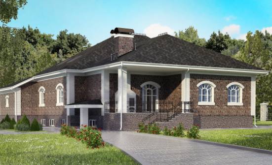 490-001-П Проект трехэтажного дома мансардой и гаражом, красивый коттедж из кирпича | Проекты домов от House Expert