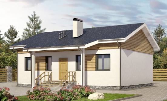 080-004-П Проект одноэтажного дома, маленький домик из пеноблока | Проекты домов от House Expert