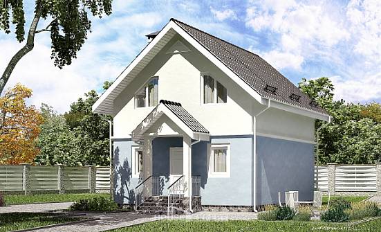 095-002-П Проект двухэтажного дома мансардой, классический коттедж из теплоблока | Проекты домов от House Expert