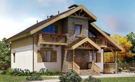150-004-П Проект двухэтажного дома с мансардным этажом, доступный домик из поризованных блоков | Проекты домов от House Expert