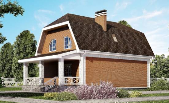 160-006-П Проект двухэтажного дома мансардой и гаражом, просторный домик из пеноблока | Проекты домов от House Expert