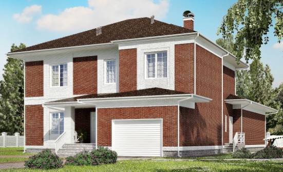 315-001-П Проект двухэтажного дома, гараж, уютный дом из кирпича | Проекты домов от House Expert