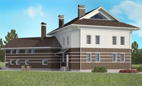410-001-П Проект двухэтажного дома, гараж, огромный загородный дом из кирпича | Проекты домов от House Expert