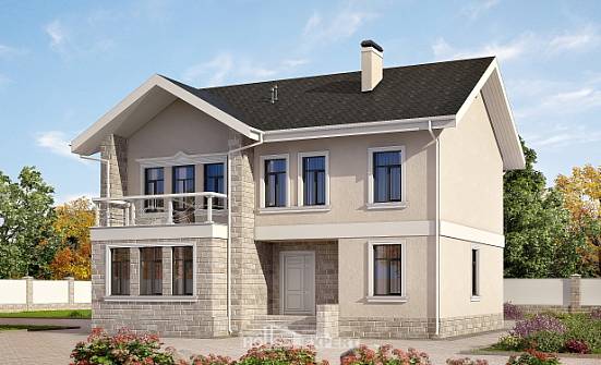170-008-Л Проект двухэтажного дома, классический дом из газосиликатных блоков | Проекты домов от House Expert