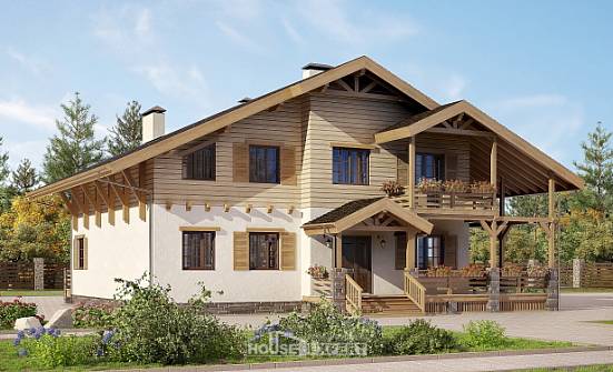 260-001-Л Проект двухэтажного дома с мансардой, современный загородный дом из кирпича | Проекты домов от House Expert