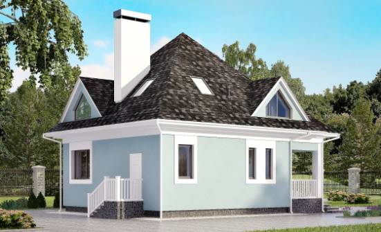 110-001-Л Проект двухэтажного дома с мансардным этажом, компактный дом из арболита | Проекты домов от House Expert