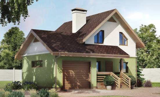 120-002-П Проект двухэтажного дома с мансардой и гаражом, классический загородный дом из блока | Проекты домов от House Expert