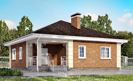 100-001-Л Проект одноэтажного дома, недорогой домик из бризолита | Проекты домов от House Expert