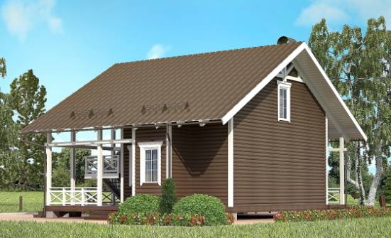 080-001-П Проект двухэтажного дома мансардой, доступный загородный дом из дерева | Проекты домов от House Expert