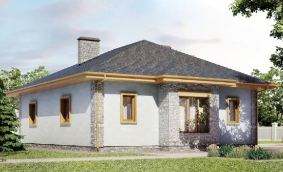 130-006-П Проект одноэтажного дома и гаражом, классический дом из арболита | Проекты домов от House Expert