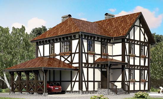 180-004-Л Проект двухэтажного дома с мансардой и гаражом, бюджетный коттедж из кирпича | Проекты домов от House Expert