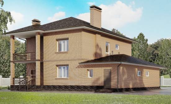 245-003-Л Проект двухэтажного дома, гараж, классический домик из кирпича | Проекты домов от House Expert