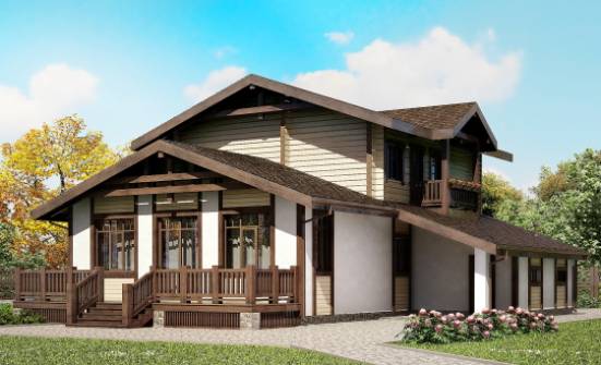 190-004-П Проект двухэтажного дома мансардный этаж и гаражом, просторный дом из блока из дерева | Проекты домов от House Expert