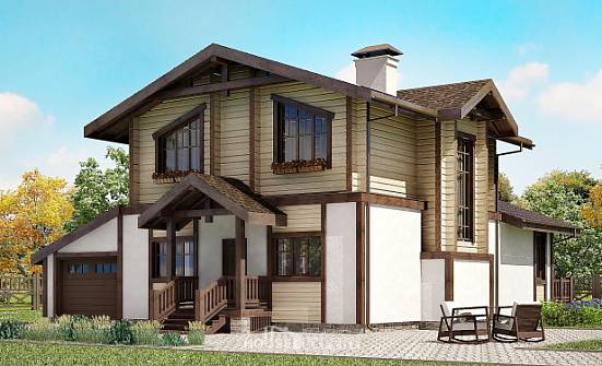 190-004-П Проект двухэтажного дома мансардный этаж и гаражом, просторный дом из блока из дерева | Проекты домов от House Expert