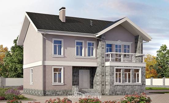 170-008-П Проект двухэтажного дома, небольшой домик из поризованных блоков | Проекты домов от House Expert