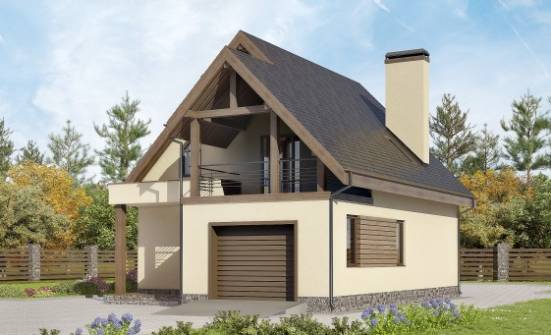 120-005-Л Проект двухэтажного дома мансардный этаж и гаражом, скромный домик из газосиликатных блоков | Проекты домов от House Expert