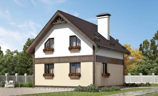 105-001-П Проект двухэтажного дома мансардой, небольшой загородный дом из пеноблока | Проекты домов от House Expert