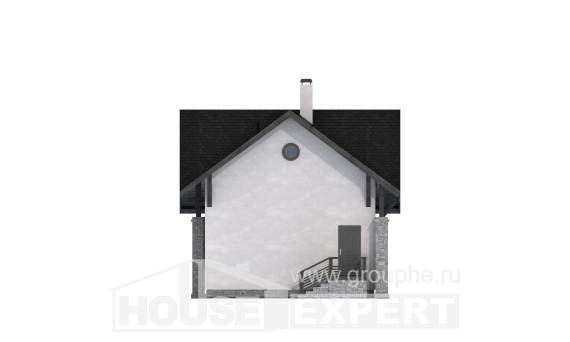 060-001-П Проект двухэтажного дома мансардный этаж, гараж, бюджетный домик из поризованных блоков, House Expert