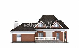 180-007-П Проект двухэтажного дома мансардой и гаражом, недорогой домик из газобетона, House Expert