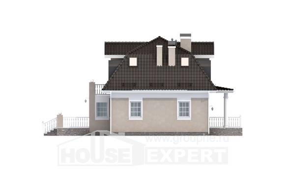 210-001-Л Проект двухэтажного дома с мансардным этажом, красивый дом из твинблока, House Expert