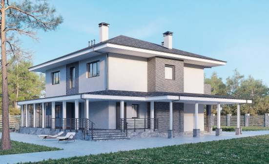 250-004-Л Проект двухэтажного дома, современный загородный дом из блока | Проекты домов от House Expert