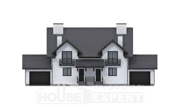 290-003-П Проект двухэтажного дома мансардный этаж, уютный коттедж из газосиликатных блоков, House Expert