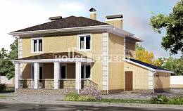 220-006-Л Проект двухэтажного дома, гараж, современный домик из поризованных блоков, House Expert