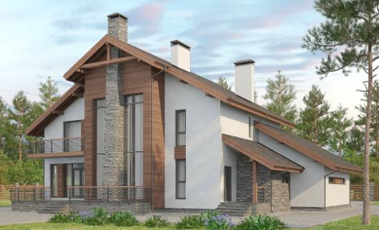 270-003-Л Проект двухэтажного дома с мансардой, гараж, современный загородный дом из керамзитобетонных блоков | Проекты домов от House Expert