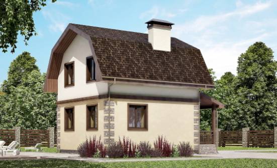 070-004-П Проект двухэтажного дома с мансардным этажом, миниатюрный загородный дом из арболита | Проекты домов от House Expert