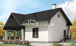 060-001-П Проект двухэтажного дома с мансардным этажом, гараж, простой домик из керамзитобетонных блоков, House Expert
