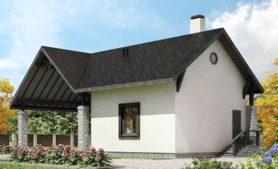 060-001-П Проект двухэтажного дома мансардой, гараж, простой загородный дом из бризолита | Проекты домов от House Expert