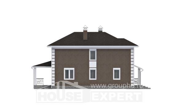 185-002-П Проект двухэтажного дома, бюджетный дом из поризованных блоков, House Expert