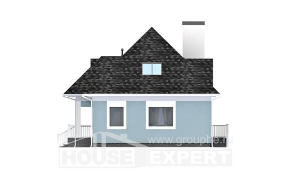 110-001-Л Проект двухэтажного дома с мансардой, классический домик из арболита, House Expert