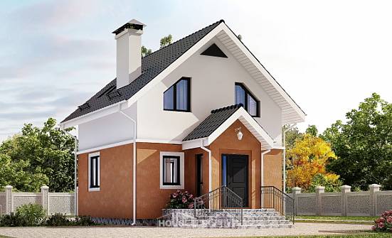 070-001-Л Проект двухэтажного дома мансардой, скромный дом из теплоблока | Проекты домов от House Expert