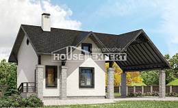 060-001-П Проект двухэтажного дома с мансардным этажом и гаражом, недорогой загородный дом из пеноблока, House Expert