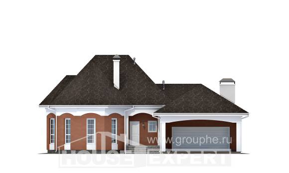 180-007-П Проект двухэтажного дома мансардный этаж, гараж, современный коттедж из газобетона, House Expert