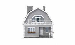 130-005-П Проект двухэтажного дома с мансардным этажом, компактный коттедж из блока, House Expert