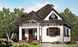 110-002-Л Проект двухэтажного дома мансардой, гараж, уютный загородный дом из пеноблока, House Expert