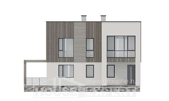 150-017-П Проект двухэтажного дома, компактный загородный дом из газосиликатных блоков, House Expert