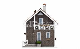 045-001-Л Проект двухэтажного дома мансардный этаж, компактный загородный дом из арболита, House Expert