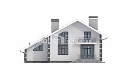 180-001-П Проект двухэтажного дома мансардный этаж и гаражом, компактный дом из керамзитобетонных блоков, House Expert