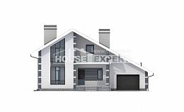 180-001-П Проект двухэтажного дома с мансардным этажом и гаражом, небольшой домик из пеноблока, House Expert